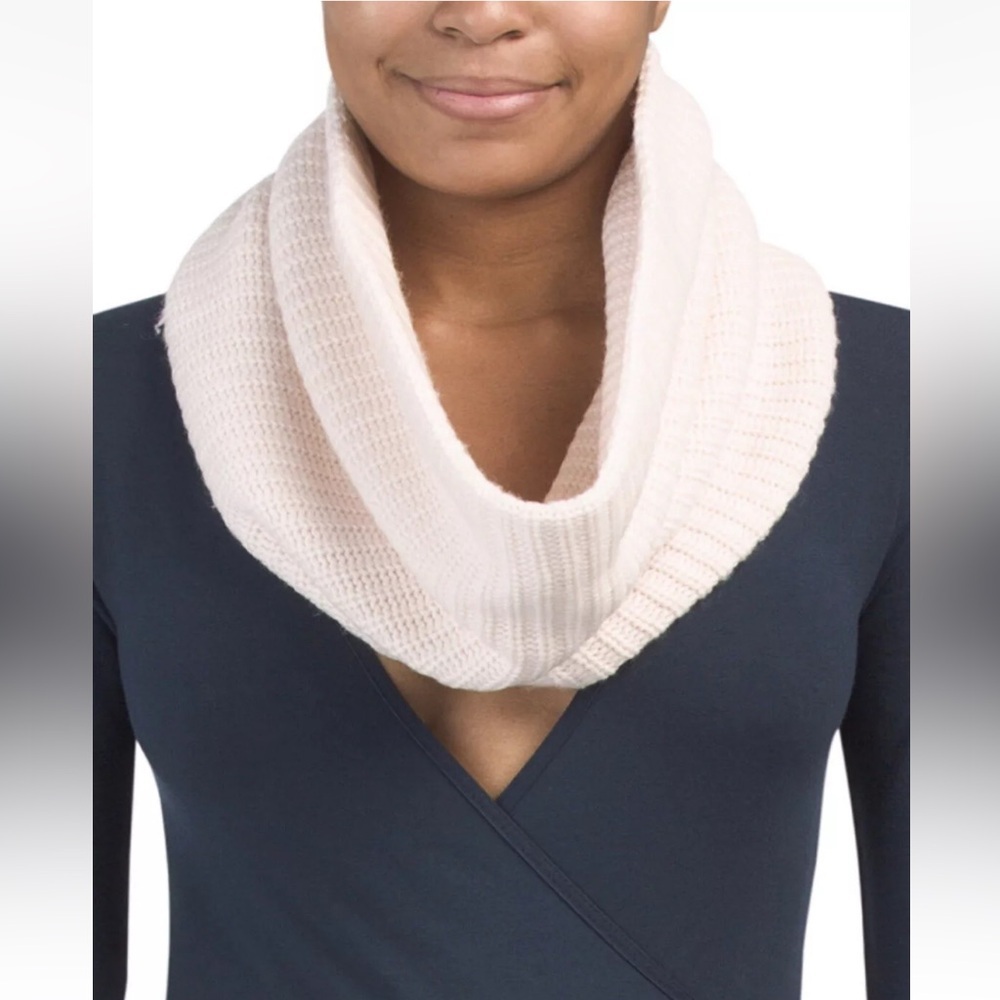 NWT Joie Cream Marica Wool Cashmere Infinity Cowl Neck Scarf Snood Soft Camel